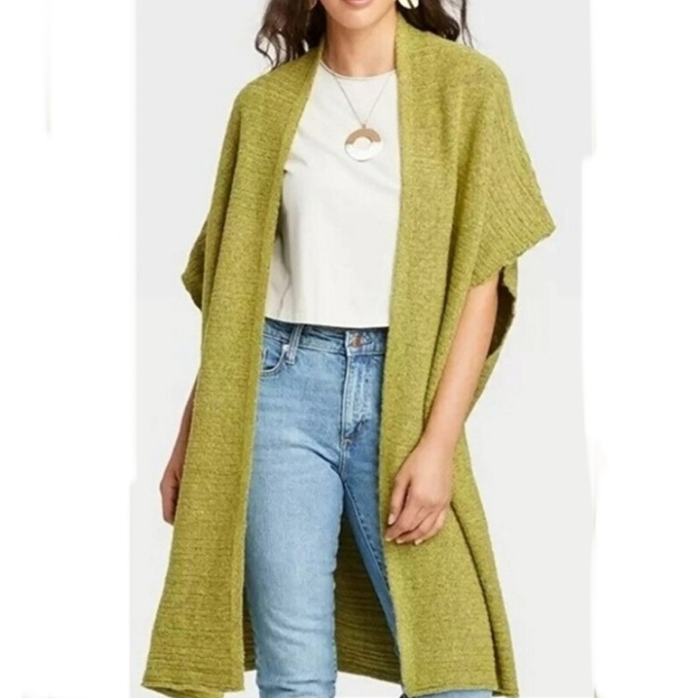 EUC- Universal Thread Soft Knit Open Front Duster Length Sweater Vest OSFM